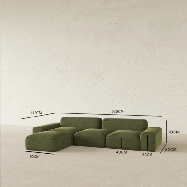 Lunaro Olive Modular Sofa Set