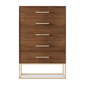 Walden 5-Drawer Chest with Gold Base