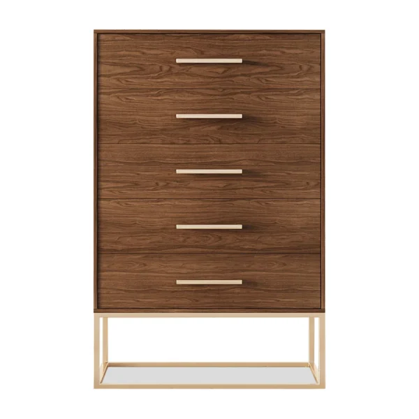 Walden 5-Drawer Chest with Gold Base