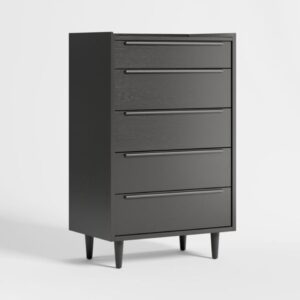 Tate 5-Drawer Black Chest
