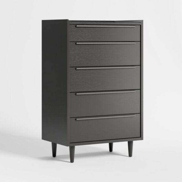 Tate 5-Drawer Black Chest