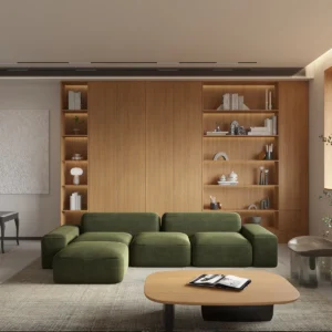 Lunaro Olive Modular Sofa Set