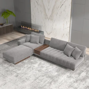 Nuvora Velvet L-Shape Sectional