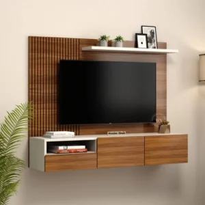 Wall Mounted TV Unit with Shelf & Storage