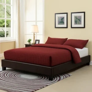 Faux Leather Platform Bed