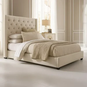 Button Tufted Upholstered Bed