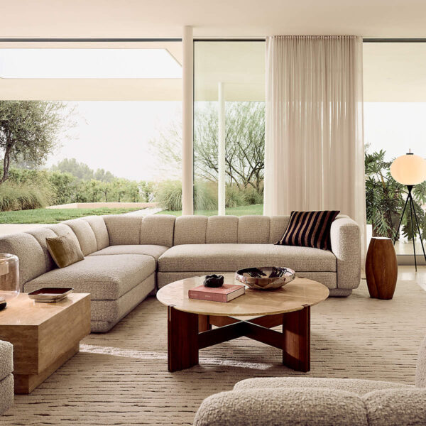 Yarrow Textured Beige L-Shaped Sectional Sofa