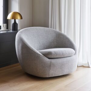 Gray Cocoon Swivel Arm Chair