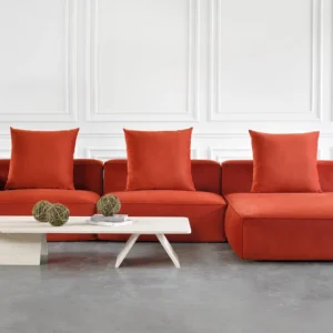 Modular Blaze L-Shaped Sofa in Fiery Red