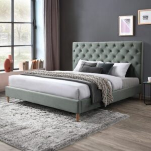 Kovland Bed – Mid-Century Tufted Upholstered Bed