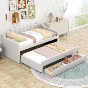 Beige Trundle Daybed