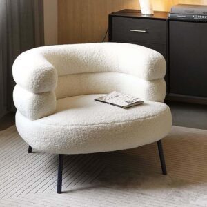 Curved Sherpa Arm Chair