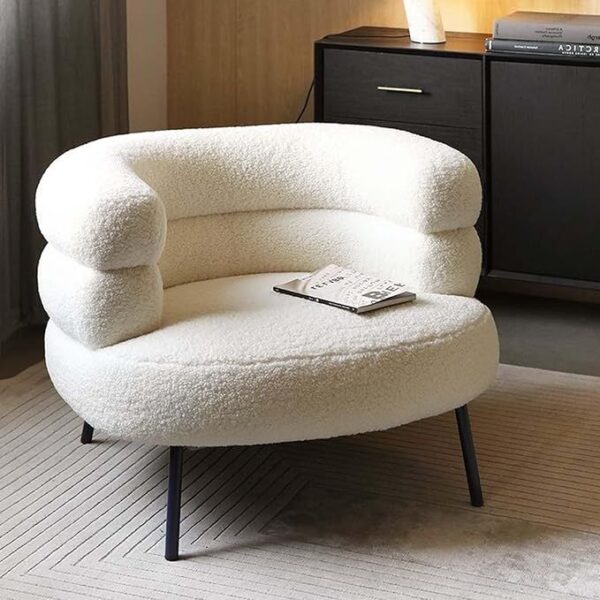 Curved Sherpa Arm Chair