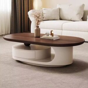 Modern Vintage Walnut Coffee Table with Hidden Storage
