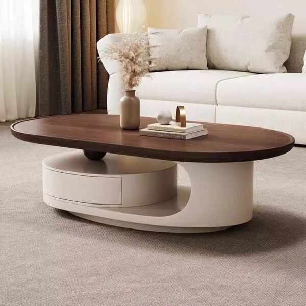 Modern Vintage Walnut Coffee Table with Hidden Storage