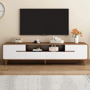 Modern Walnut & White TV Unit