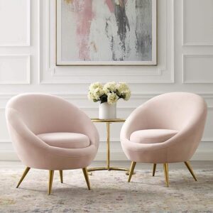 Luxury Pink Velvet Accent Chairs