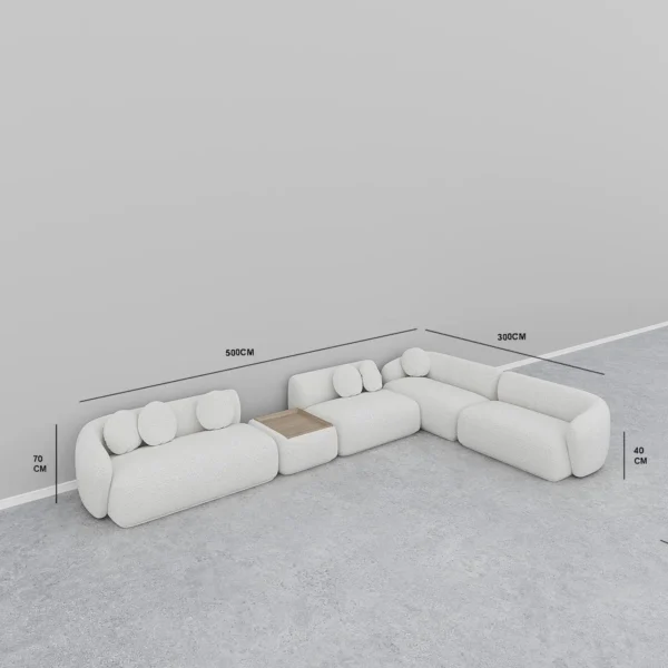 Velluto L-Shaped Bouclé Sofa Set