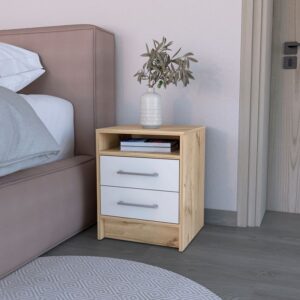 Two-Tone Nightstand with Open Shelf