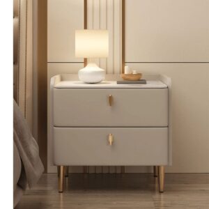 Soila Luxe Nightstand with Gold Legs