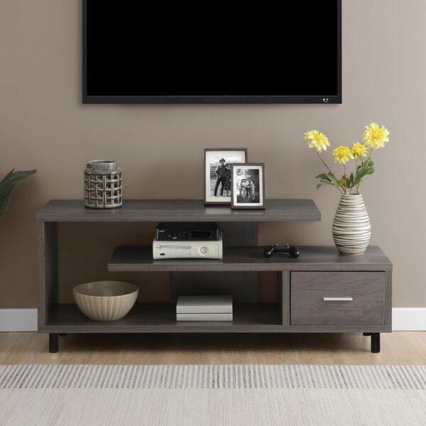 Modern Grey TV Unit with Drawer