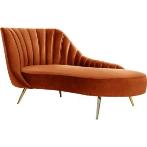 Modern Velvet Chaise Lounge – Tufted Accent Sofa with Gold Legs
