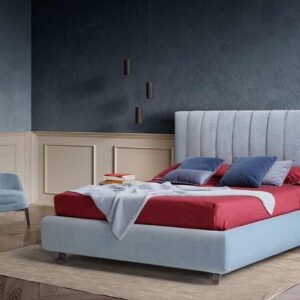 Velmora – Powder Blue Tufted Velvet Bed Frame