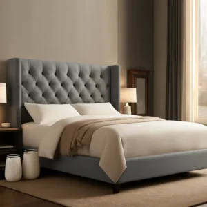 Wingback Velvet Bed