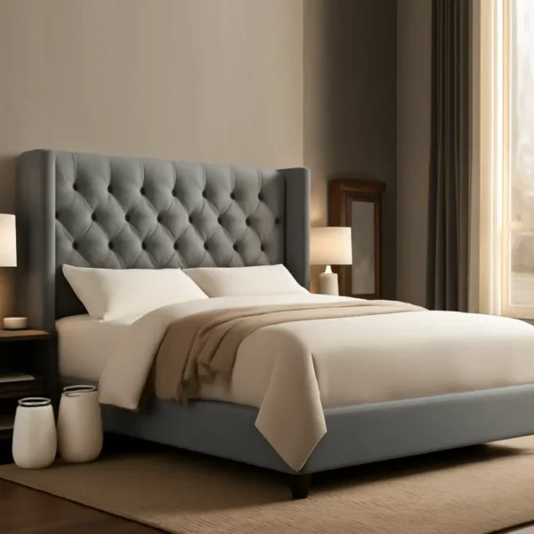 Wingback Velvet Bed