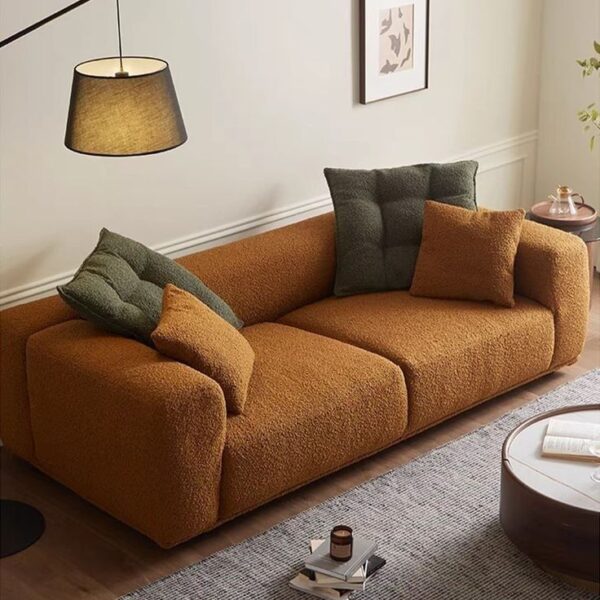Verala Rust Bouclé Lounge Sofa