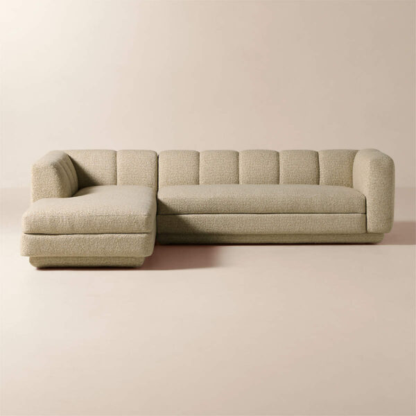 Yarrow Textured Beige L-Shaped Sectional Sofa
