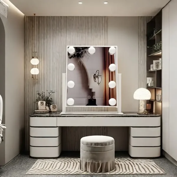 Luna Modern Dressing Table with LED Mirror