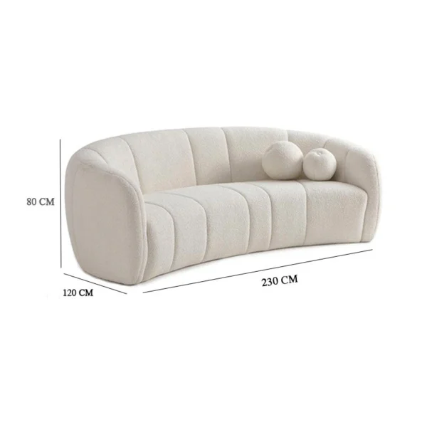 Velvara Curve Bouclé Sofa - Image 2