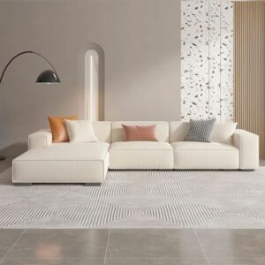Contemporary Cream Modular Sectional Sofa