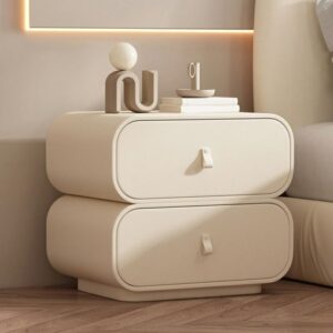 Luna Cream Leather Nightstand