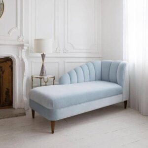 Celeste Scalloped Velvet Chaise Lounge