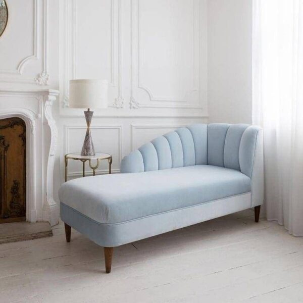 Celeste Scalloped Velvet Chaise Lounge