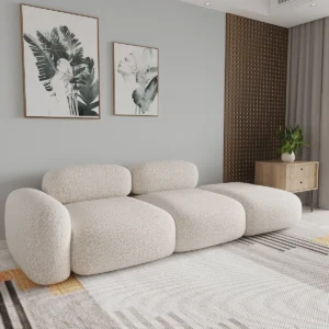 Marshmallow Curve Modular Sofa – Bouclé Bliss Edition