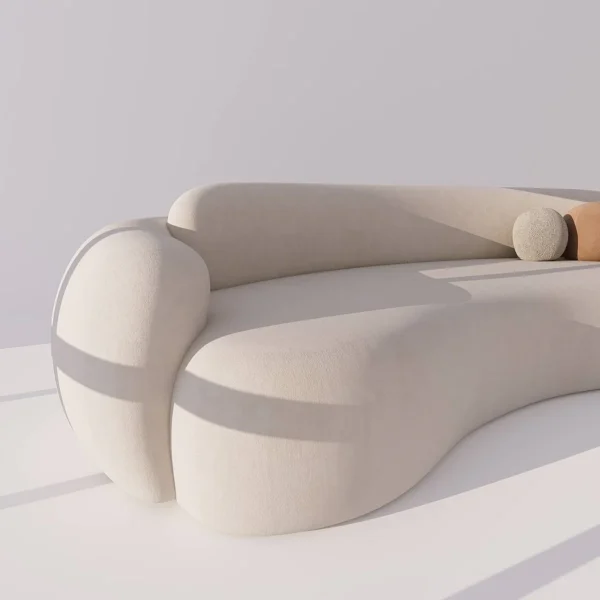 Lunava Curved Cream Sofa