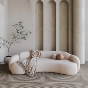 Lunava Curved Cream Sofa