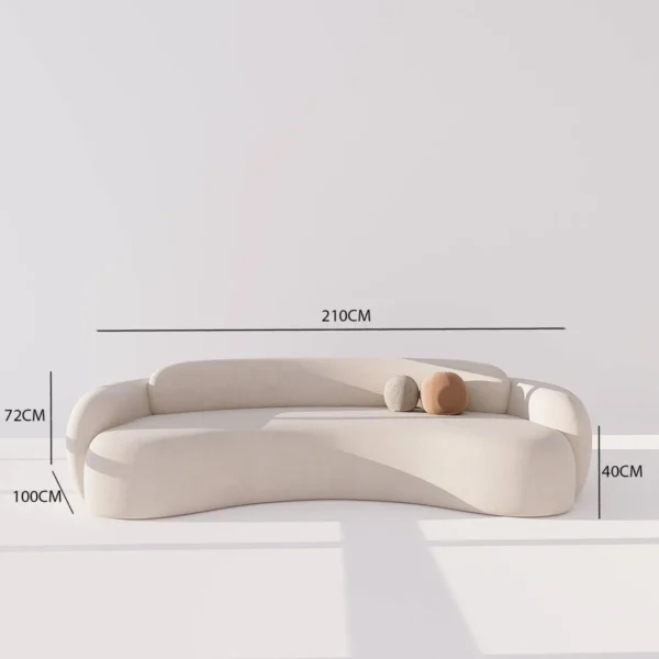 Lunava Curved Cream Sofa - Image 2