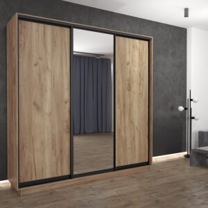 Oak Mirror Wardrobe