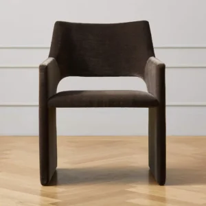 UmberFlow Sculpted Velvet Chair